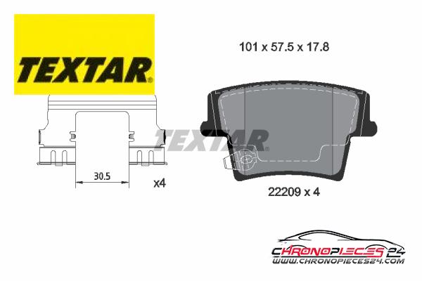 Achat de TEXTAR 2220901 Kit de plaquettes de frein, frein à disque pas chères