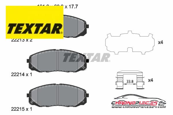 Achat de TEXTAR 2221301 Kit de plaquettes de frein, frein à disque pas chères