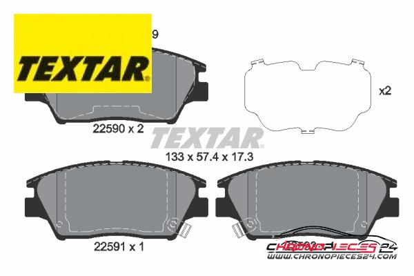 Achat de TEXTAR 2259001 Kit de plaquettes de frein, frein à disque pas chères