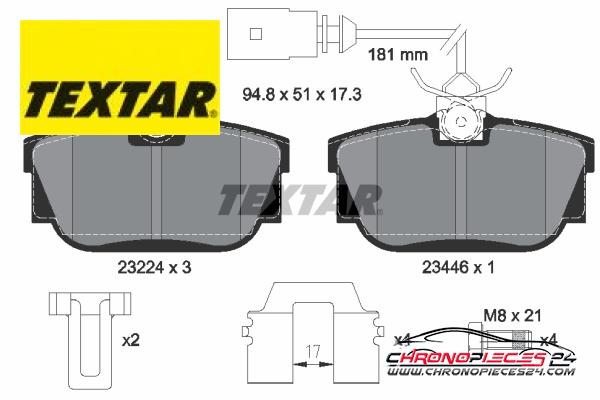 Achat de TEXTAR 2322416 Kit de plaquettes de frein, frein à disque pas chères