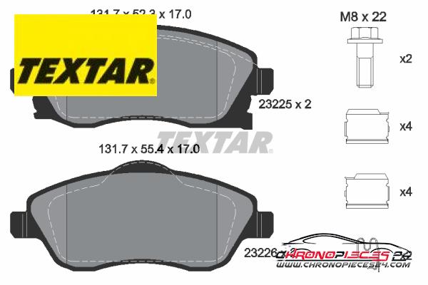 Achat de TEXTAR 2322501 Kit de plaquettes de frein, frein à disque pas chères