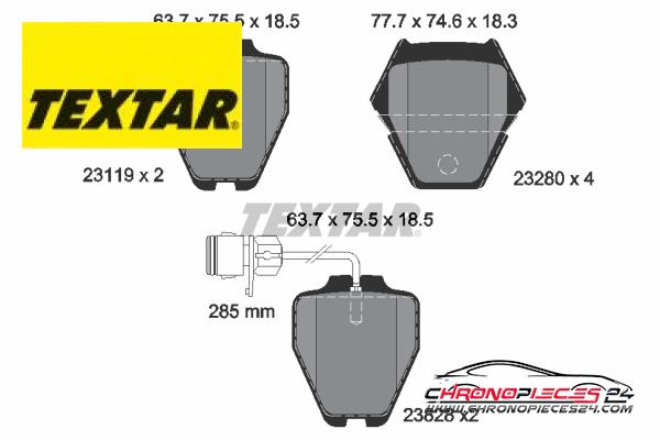 Achat de TEXTAR 2311901 Kit de plaquettes de frein, frein à disque pas chères