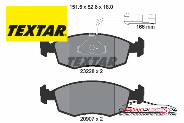 Achat de TEXTAR 2322702 Kit de plaquettes de frein, frein à disque pas chères