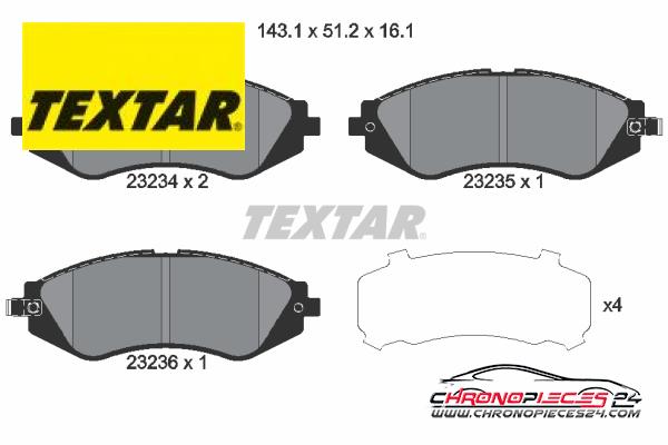 Achat de TEXTAR 2323401 Kit de plaquettes de frein, frein à disque pas chères