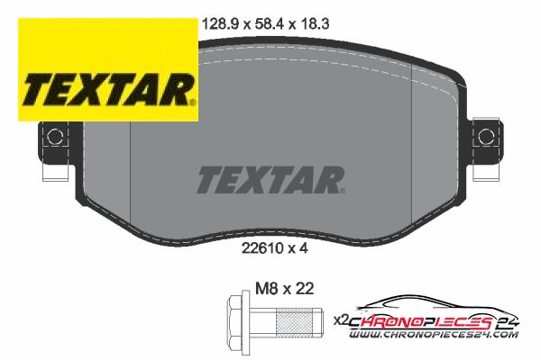 Achat de TEXTAR 2261001 Kit de plaquettes de frein, frein à disque pas chères