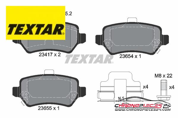 Achat de TEXTAR 2341703 Kit de plaquettes de frein, frein à disque pas chères