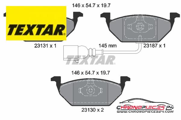 Achat de TEXTAR 2313101 Kit de plaquettes de frein, frein à disque pas chères