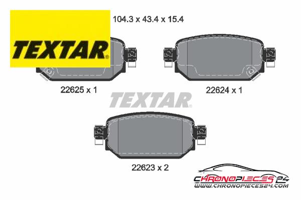 Achat de TEXTAR 2262301 Kit de plaquettes de frein, frein à disque pas chères