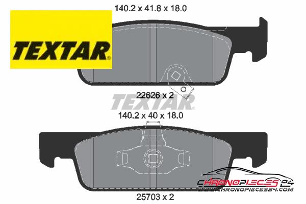 Achat de TEXTAR 2262601 Kit de plaquettes de frein, frein à disque pas chères