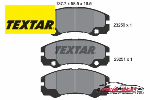 Achat de TEXTAR 2325001 Kit de plaquettes de frein, frein à disque pas chères