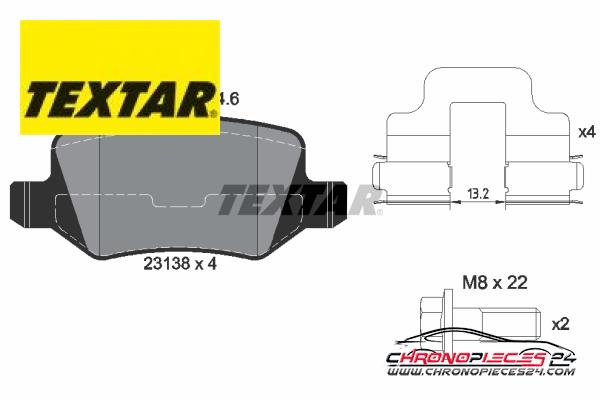 Achat de TEXTAR 2313803 Kit de plaquettes de frein, frein à disque pas chères