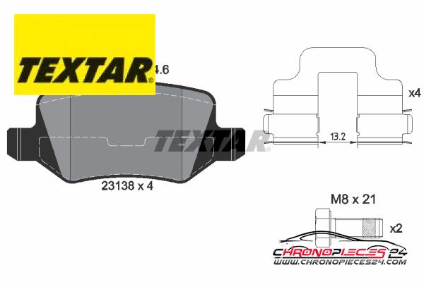 Achat de TEXTAR 2313805 Kit de plaquettes de frein, frein à disque pas chères