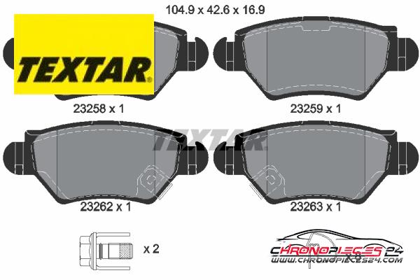 Achat de TEXTAR 2325803 Kit de plaquettes de frein, frein à disque pas chères