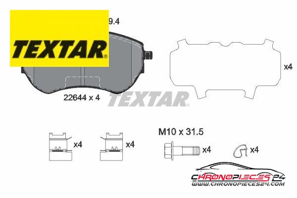 Achat de TEXTAR 2264401 Kit de plaquettes de frein, frein à disque pas chères