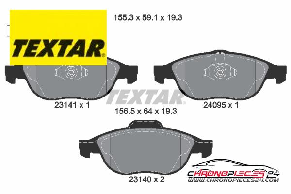 Achat de TEXTAR 2314101 Kit de plaquettes de frein, frein à disque pas chères