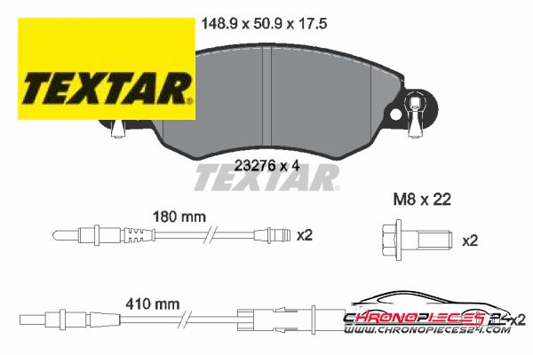 Achat de TEXTAR 2327601 Kit de plaquettes de frein, frein à disque pas chères