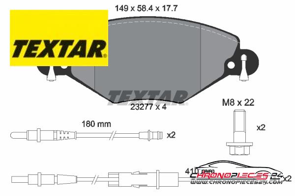 Achat de TEXTAR 2327701 Kit de plaquettes de frein, frein à disque pas chères