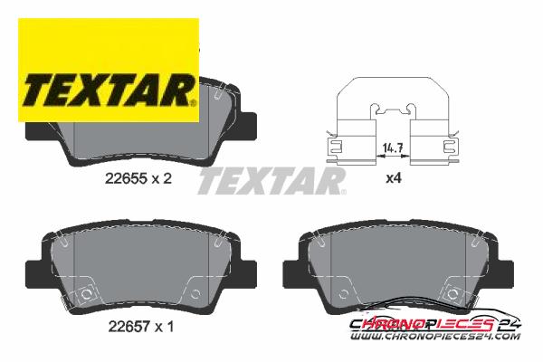 Achat de TEXTAR 2265501 Kit de plaquettes de frein, frein à disque pas chères