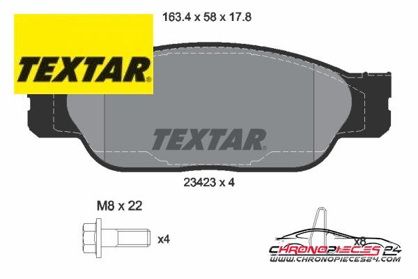 Achat de TEXTAR 2342301 Kit de plaquettes de frein, frein à disque pas chères