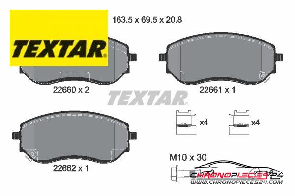 Achat de TEXTAR 2266001 Kit de plaquettes de frein, frein à disque pas chères