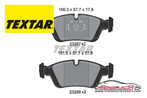 Achat de TEXTAR 2328702 Kit de plaquettes de frein, frein à disque pas chères