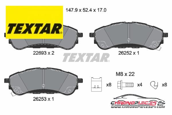 Achat de TEXTAR 2269301 Kit de plaquettes de frein, frein à disque Q+ pas chères