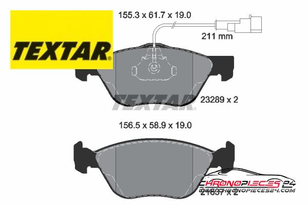 Achat de TEXTAR 2328902 Kit de plaquettes de frein, frein à disque pas chères