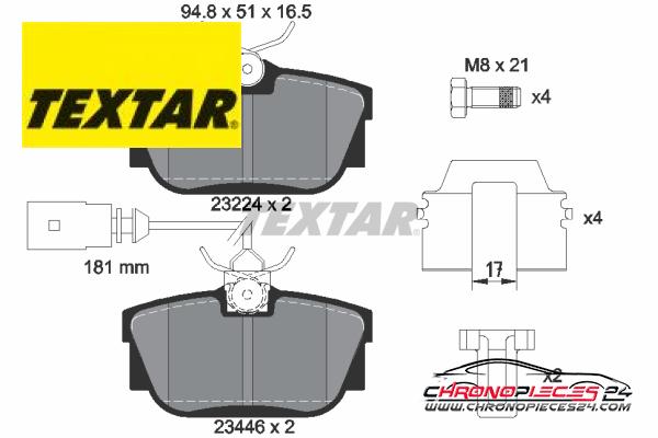 Achat de TEXTAR 2344605 Kit de plaquettes de frein, frein à disque pas chères