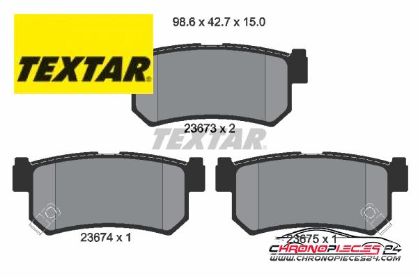 Achat de TEXTAR 2367301 Kit de plaquettes de frein, frein à disque pas chères