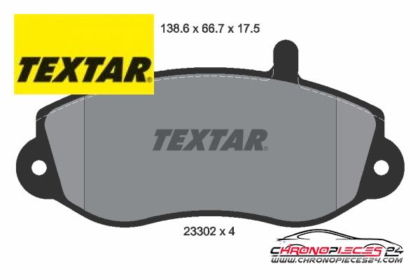 Achat de TEXTAR 2330201 Kit de plaquettes de frein, frein à disque pas chères