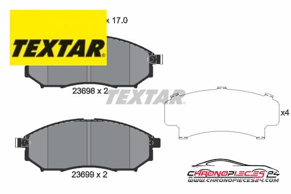 Achat de TEXTAR 2369803 Kit de plaquettes de frein, frein à disque pas chères