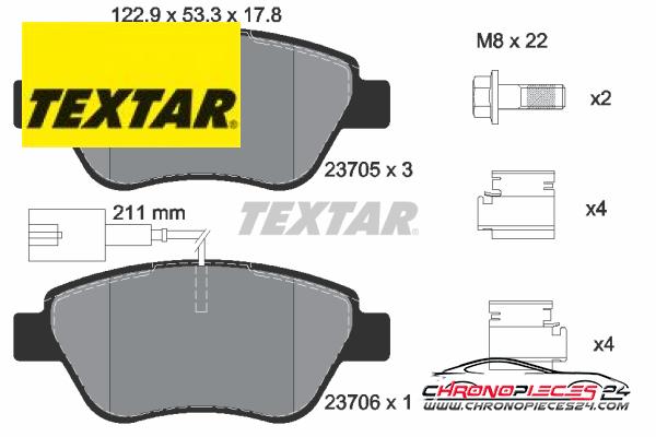 Achat de TEXTAR 2370502 Kit de plaquettes de frein, frein à disque pas chères