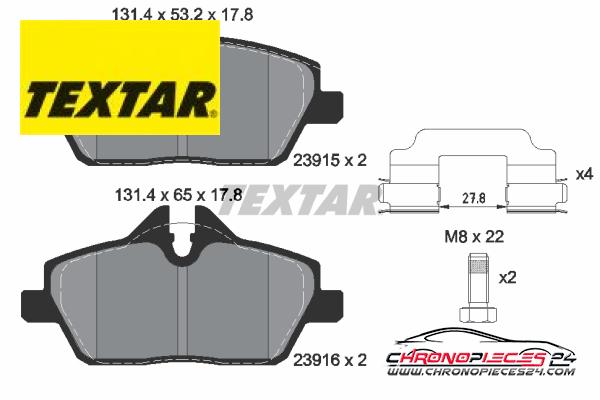 Achat de TEXTAR 2391503 Kit de plaquettes de frein, frein à disque pas chères