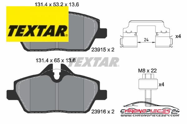 Achat de TEXTAR 2391508 Kit de plaquettes de frein, frein à disque pas chères