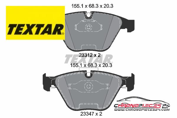 Achat de TEXTAR 2331207 Kit de plaquettes de frein, frein à disque pas chères