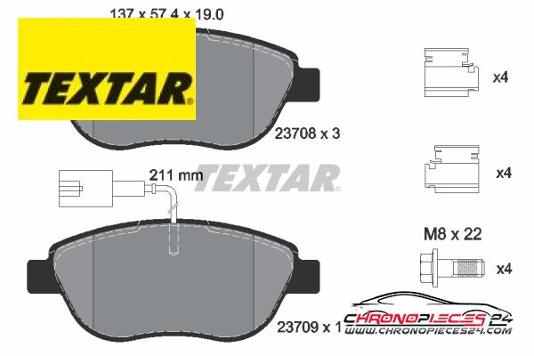 Achat de TEXTAR 2370802 Kit de plaquettes de frein, frein à disque pas chères