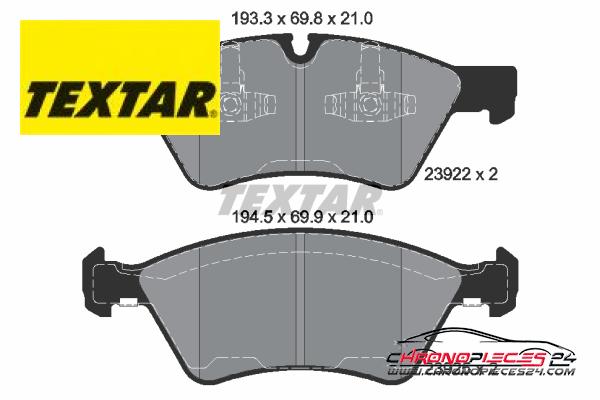 Achat de TEXTAR 2392201 Kit de plaquettes de frein, frein à disque pas chères