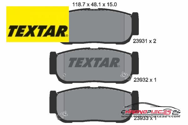 Achat de TEXTAR 2393101 Kit de plaquettes de frein, frein à disque pas chères