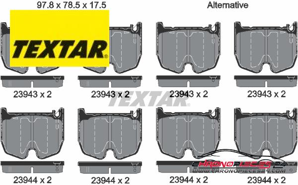 Achat de TEXTAR 2394301 Kit de plaquettes de frein, frein à disque pas chères