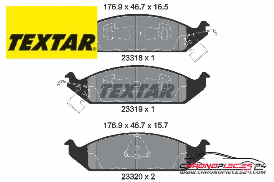 Achat de TEXTAR 2331801 Kit de plaquettes de frein, frein à disque pas chères