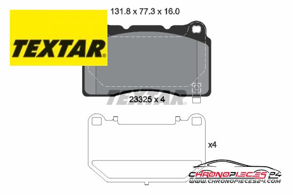 Achat de TEXTAR 2332502 Kit de plaquettes de frein, frein à disque pas chères