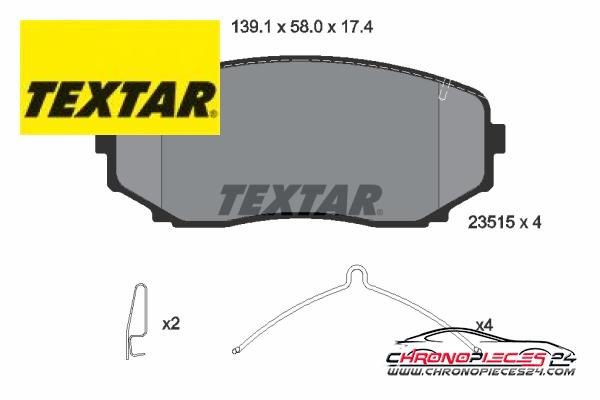 Achat de TEXTAR 2351503 Kit de plaquettes de frein, frein à disque pas chères