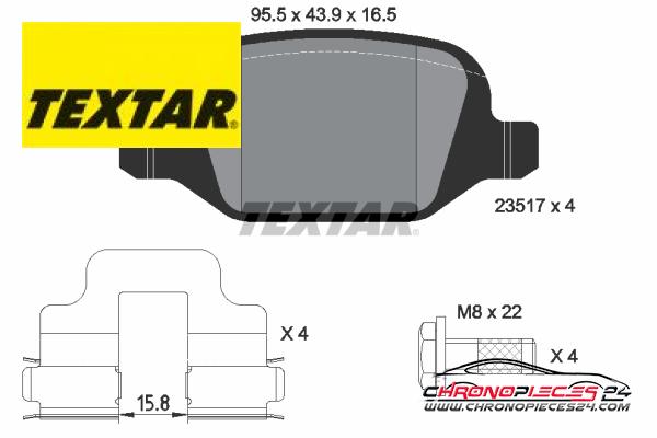 Achat de TEXTAR 2351703 Kit de plaquettes de frein, frein à disque pas chères