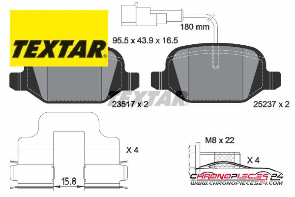 Achat de TEXTAR 2351705 Kit de plaquettes de frein, frein à disque pas chères