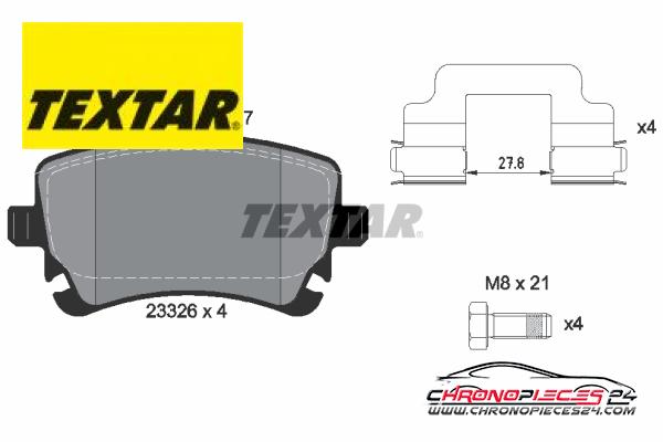 Achat de TEXTAR 2332601 Kit de plaquettes de frein, frein à disque pas chères