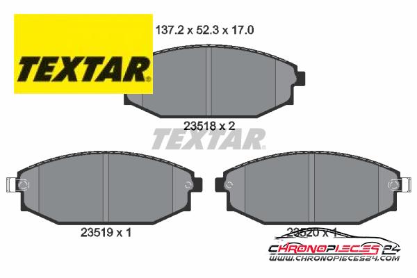 Achat de TEXTAR 2351801 Kit de plaquettes de frein, frein à disque pas chères