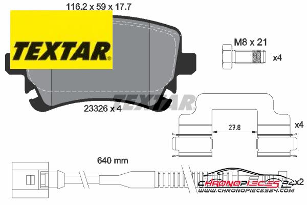 Achat de TEXTAR 2332603 Kit de plaquettes de frein, frein à disque pas chères