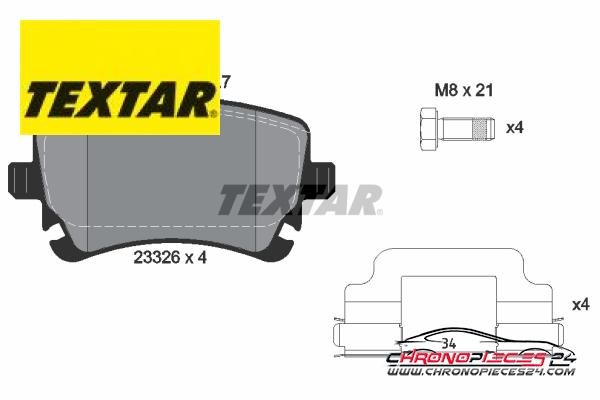 Achat de TEXTAR 2332607 Kit de plaquettes de frein, frein à disque pas chères