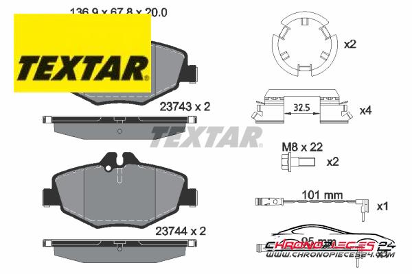 Achat de TEXTAR 2374303 Kit de plaquettes de frein, frein à disque pas chères