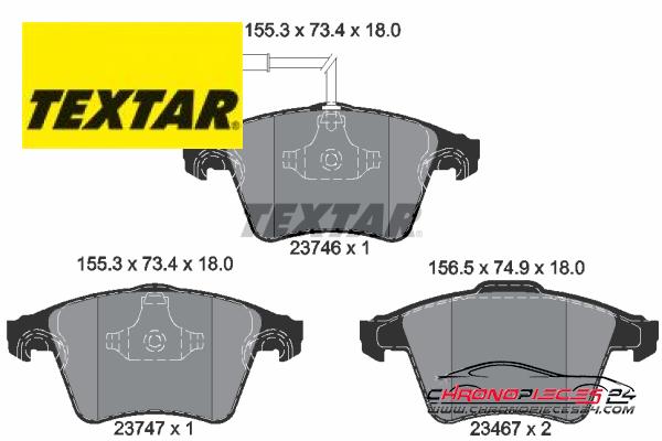 Achat de TEXTAR 2374601 Kit de plaquettes de frein, frein à disque pas chères